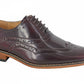 Brown leather dress shoe on a white background UK Size 16