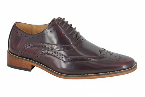 Brown leather dress shoe on a white background UK Size 16