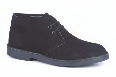 Black suede shoe on a white background UK Size 15