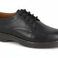 Black leather shoe on a white background UK Size 14