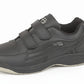 Gray shoe with velcro straps on a white background