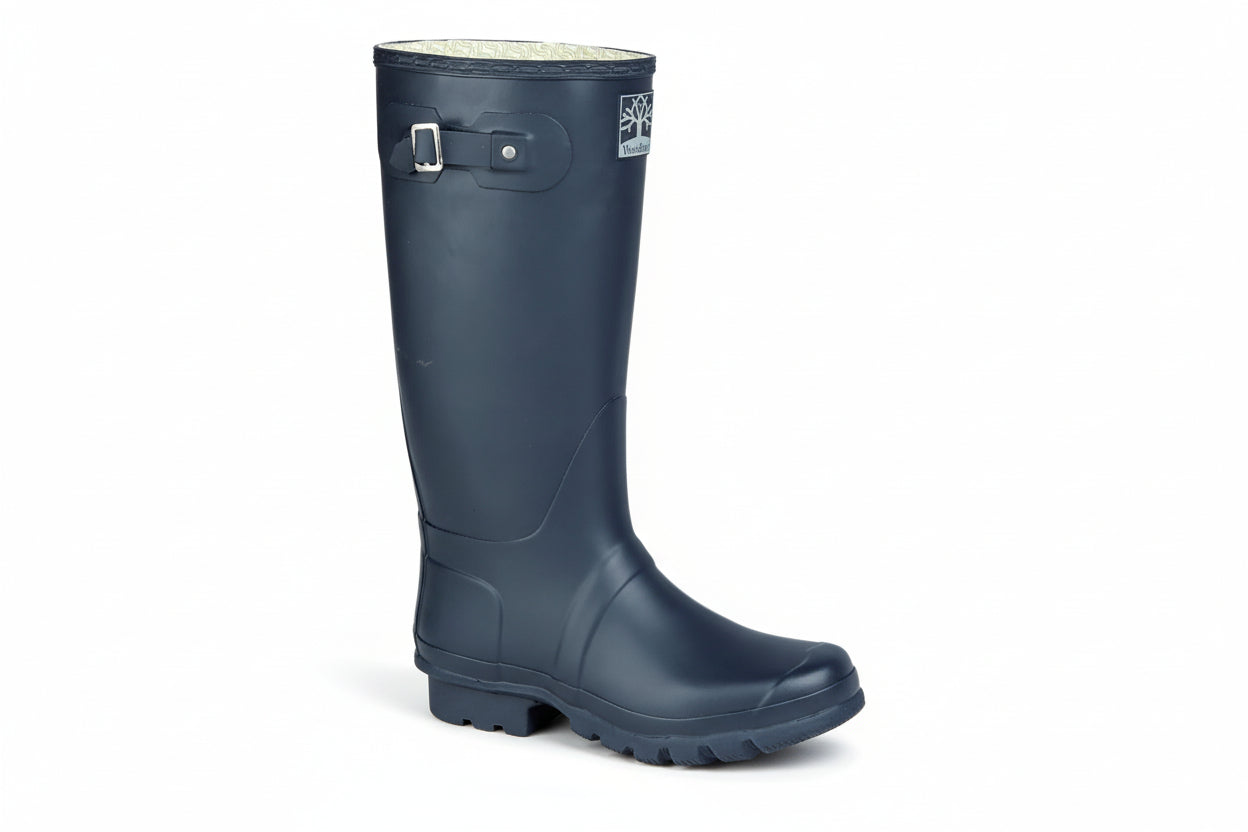 Navy blue rain boot on a white background UK Size 15