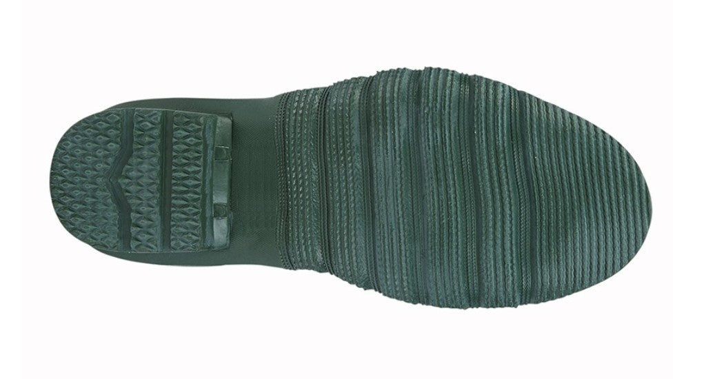 Green shoe sole on a white background UK Size 15