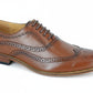 Brown leather dress shoe on a white background UK Size 14