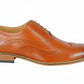 Brown leather brogue shoe on a white background UK Size 14