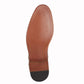 Close-up of a brown leather shoe sole on a white background UK Size 14