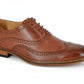 Brown leather brogue shoe on a white background UK Size 16