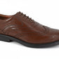 Brown leather dress shoe on a white background UK Size 14