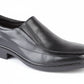 Black slip-on shoe on a white background UK Size 14