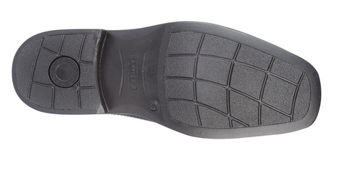 Gray shoe sole with tread pattern on a white background UK Size 14