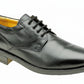Black leather dress shoe on a white background UK Size 14
