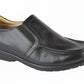 Black slip-on shoe on a white background UK Size 15 Extra Wide